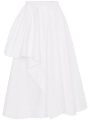 Plisované asymetrické midi sukně Alexander Mcqueen bílé