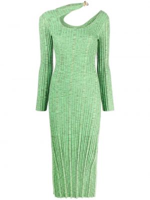 Pletené šaty s dlouhými rukávy z polyesteru Cult Gaia - zelená