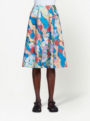 Květinové sukně s potiskem Marni modré