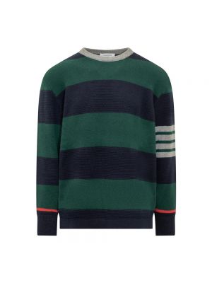 Sweter w paski Thom Browne zielony