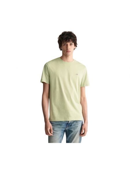 Koszulka bawełniana Gant zielona