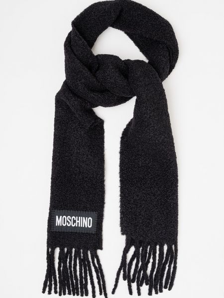 Шерстяной шарф Moschino черный
