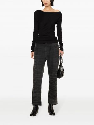 Asymetrické bavlněné tričko Helmut Lang černé