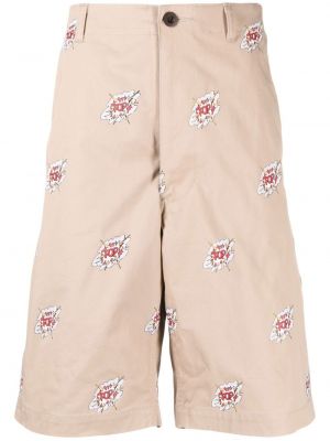 Shorts aus baumwoll mit print Junya Watanabe Man beige