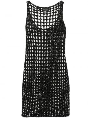 Φόρεμα με παγιέτες Roberto Collina μαύρο