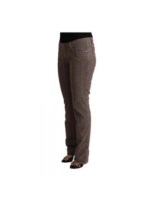 Jeansy skinny z niską talią slim fit bawełniane Jeckerson brązowe