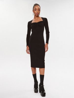 Плетена рокля slim Karl Lagerfeld черно