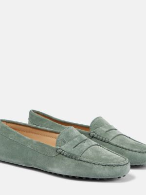 Loafers in pelle scamosciata Tod's verde