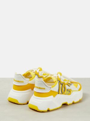 Sneakersy skórzane Dolce&gabbana żółte