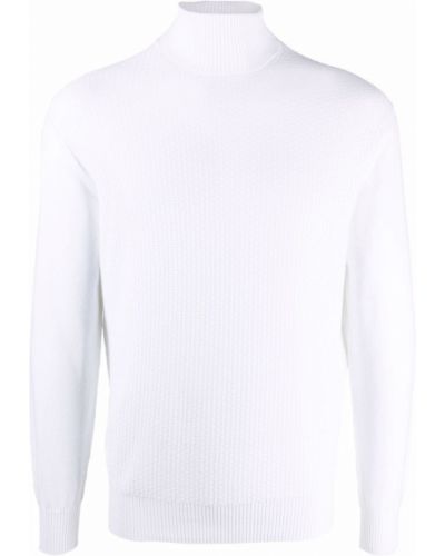 Jersey de punto de cuello vuelto de tela jersey Canali blanco