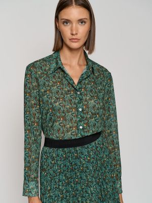 Camisa de flores de crepé Roberto Verino verde