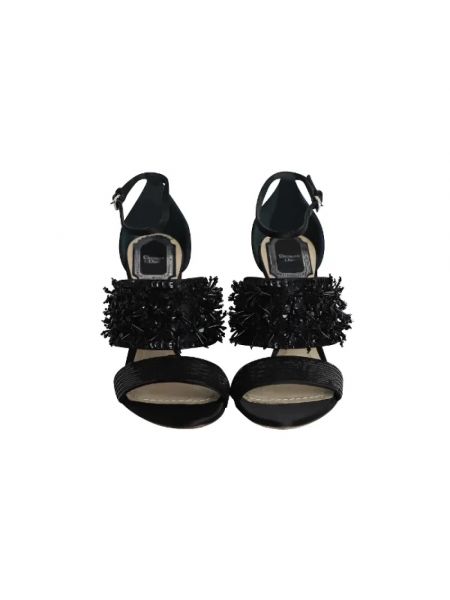 Satynowe sandały trekkingowe Dior Vintage czarne