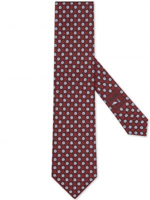 Svilena kravata s printom Zegna crvena