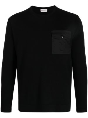 Пуловер с джобове Moncler черно
