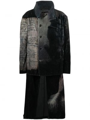 Cappotto con stampa Yohji Yamamoto nero