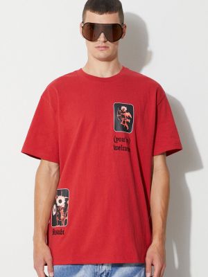 Koszulka bawełniana z nadrukiem Ksubi czerwona