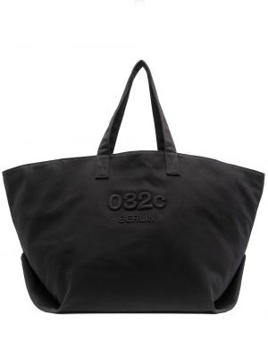 Bomull brodert shoppingbag 032c svart