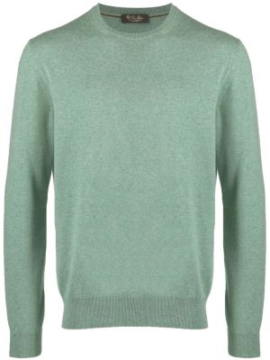 Кашмирен пуловер с кръгло деколте Loro Piana зелено