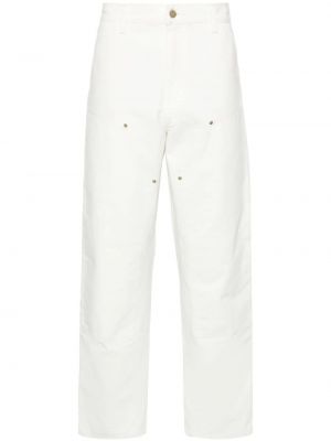 Βαμβακερό παντελόνι Carhartt Wip λευκό