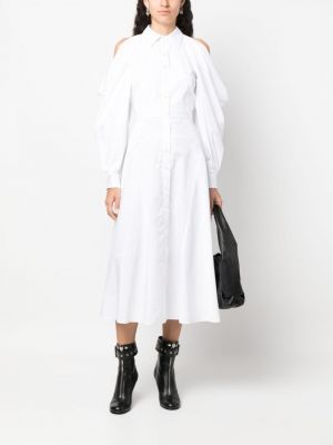 Bavlněné šaty Alexander Mcqueen bílé