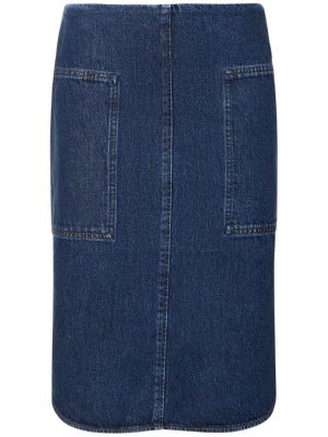 Spódnica jeansowa bawełniana Toteme niebieska