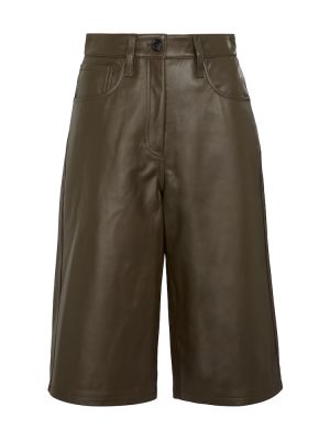 Usnjene bermuda kratke hlače Dries Van Noten zelena