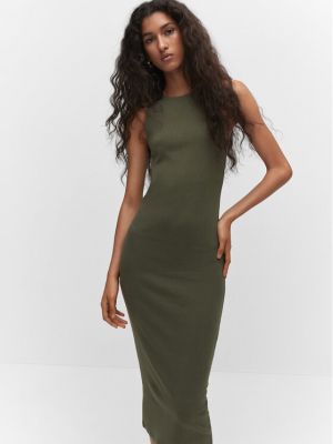 Slim fit šaty Mango zelené