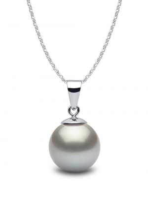 Yoko London 18kt white gold Classic 9mm grey Tahitian Pearl pendant necklace - Argento