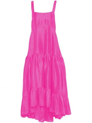 Jedwabna sukienka midi Azeeza różowa