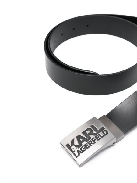 Kožený pásek Karl Lagerfeld černý