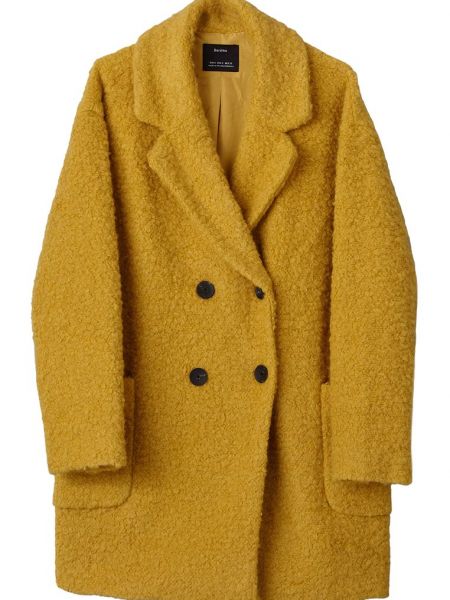 Krótki płaszcz Bershka żółty