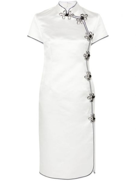 Μεταξωτή ίσιο φόρεμα Huishan Zhang λευκό