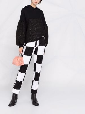 Sudadera con capucha de tweed Karl Lagerfeld negro