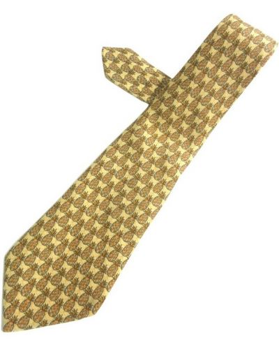 Krawat vintage Hermès Vintage, żółty