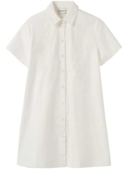 Βαμβακερή φόρεμα με γιακά Claudie Pierlot λευκό