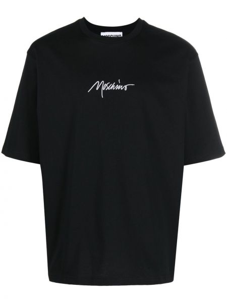 T-shirt med broderier Moschino sort