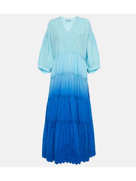 Βαμβακερή μάξι φόρεμα Juliet Dunn μπλε