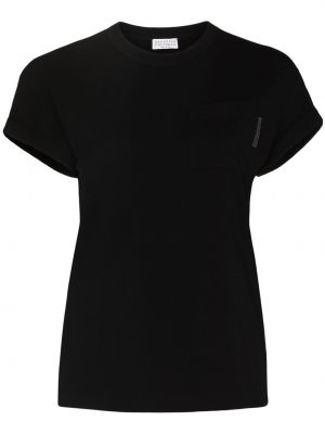 Marškinėliai Brunello Cucinelli juoda