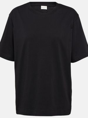 Jersey bombažna majica Dries Van Noten črna