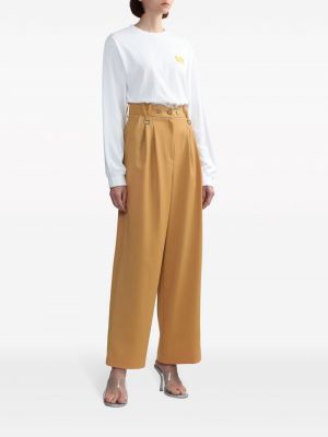 Plisované kalhoty Sjyp žluté