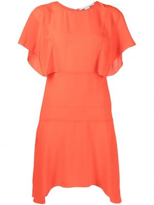 Копринена коктейлна рокля Stella Mccartney оранжево