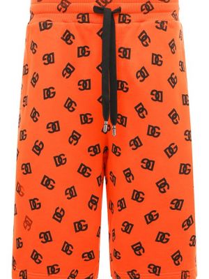 Хлопковые шорты Dolce & Gabbana оранжевые