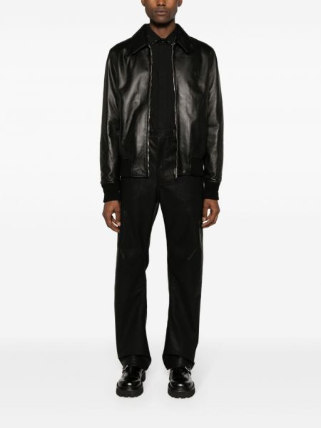 Abpusēja dabīgās ādas bomber jaka Givenchy melns