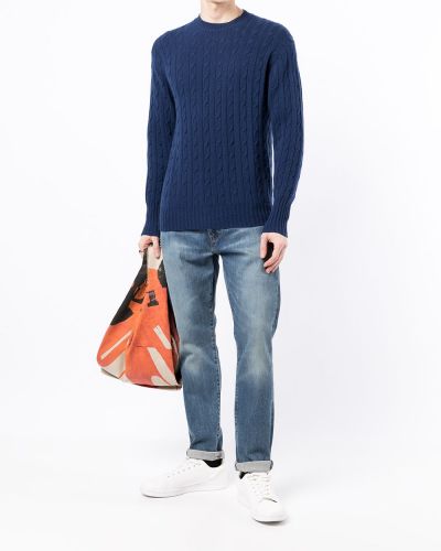 Długi sweter z kaszmiru N.peal niebieski