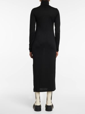 Vlněné midi šaty Polo Ralph Lauren černé