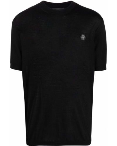 Camiseta de lana merino Philipp Plein negro