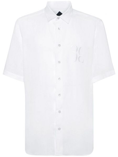 Lněná košile s výšivkou Billionaire bílá