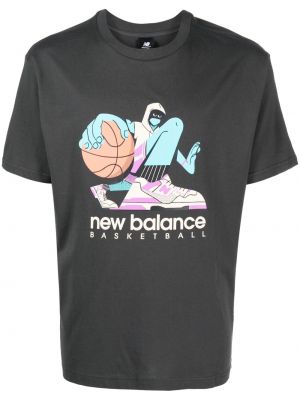 Bavlněné tričko s potiskem New Balance černé