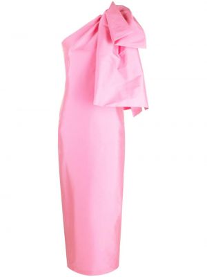 Midi obleka z lokom Bernadette roza