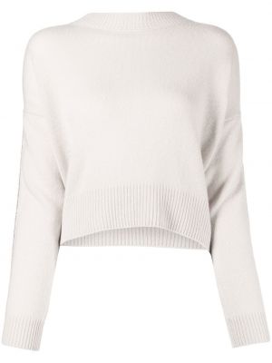 Кашмирен пуловер с мъниста N.peal бяло